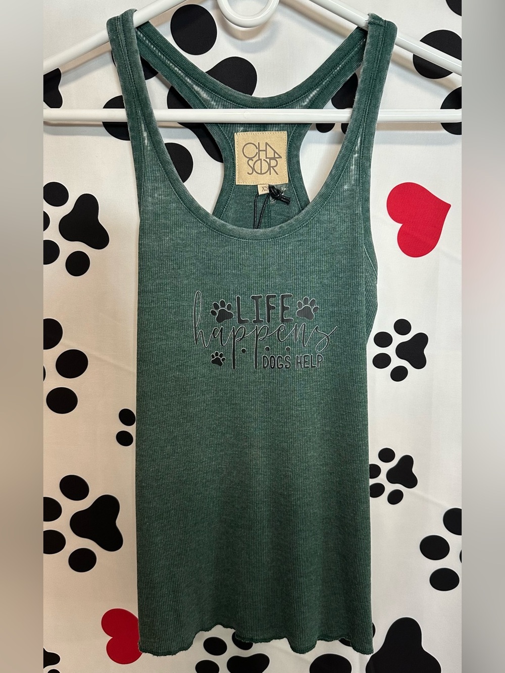 Dog Graphic Racerback Tank Top - NIP